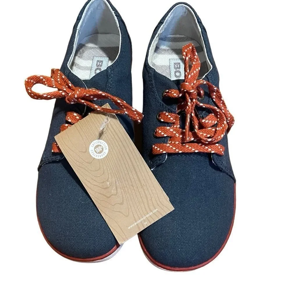 NWT Bogs Outdoor Shoes Unisex Youth Malibu Canvas Lace 71734Y Sz 3 Navy Blue